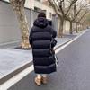 Down Cotton-padded Clothes Women's Long Winter New Loose Thickened Cotton-padded Clothes Jacket Over the Knee Cotton-padded Jacket