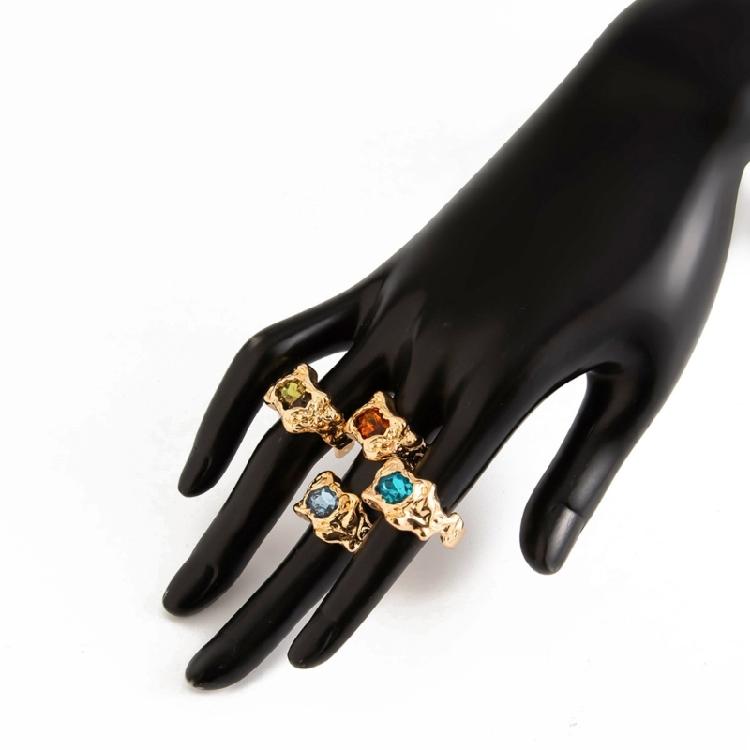 Stylish Geometric Designs Gemstones Rings Craft from Sturdy Metal Materials for a Touch of Elegant and Unique Styles