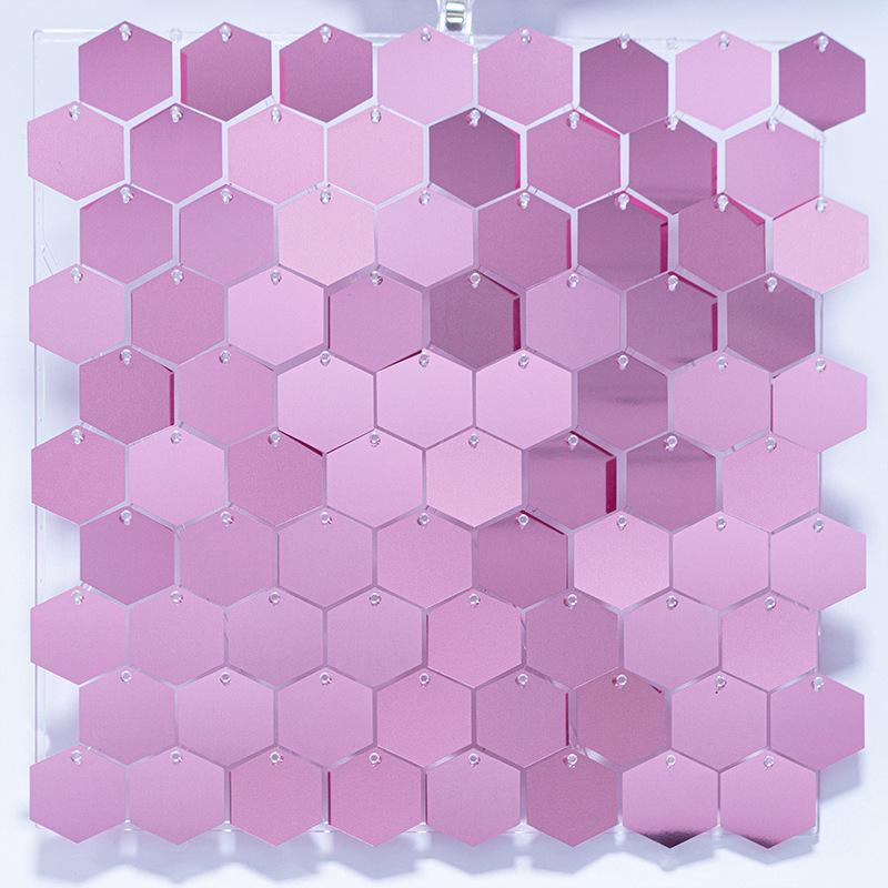 Fashion Glitter Sequin Backdrop Hexagon Silver Gold Photo Backdrop PET Sequin Panel Wall Decor Shower
