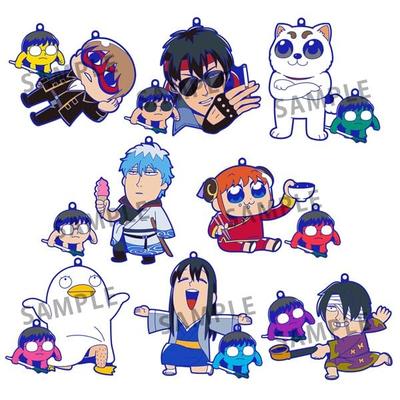 Gintama x Okawa Bukubu Mascota de Goma Gintama 90mm Mascota de Goma PVC con Cadena de Bola Oshanti [Reventa] (CAJA) Aprox.