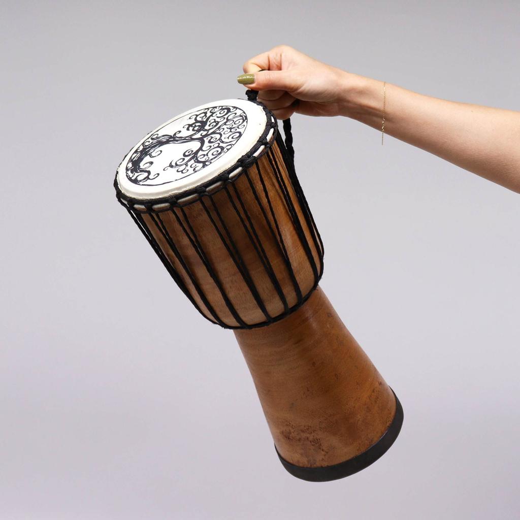 Djembe Drum Wide Top Tree of Life 18cm