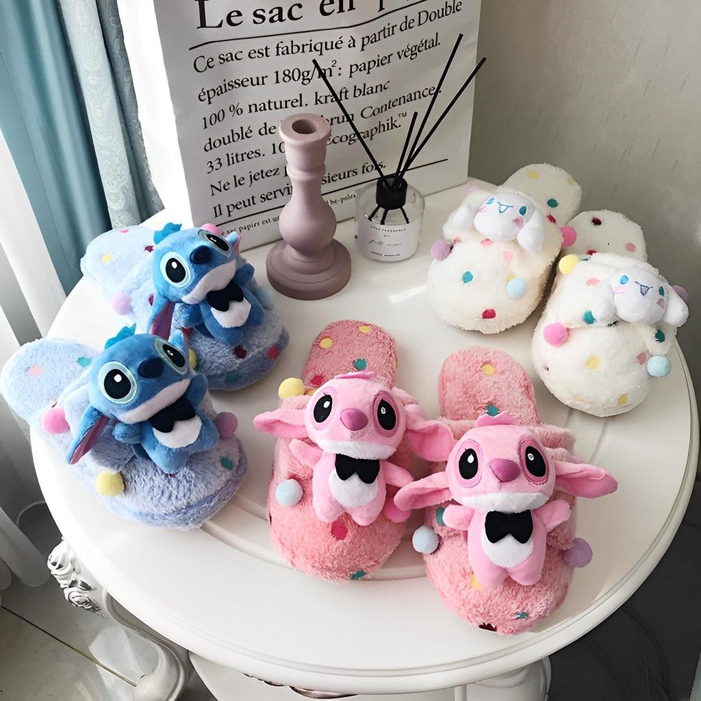 Warme und kuschelige Lilo & Stitch Plüschpantoffeln – Unisex-Pantoffeln für Paare