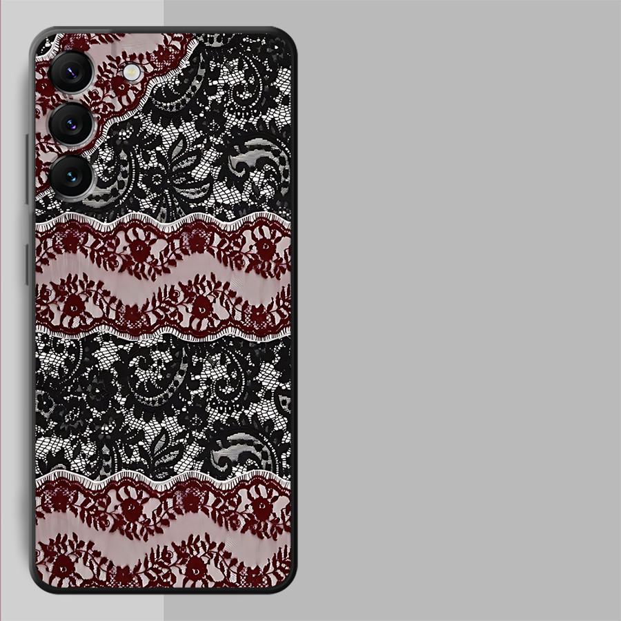 Black Sexy Lace Case for Samsung Galaxy A57 A73 A51 A52 A36 A53 A35 A25 A32 A26 A37 A22 A23 A24 A55 Phone Cover A72 A71