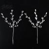 Acrylic Crystal Branches Transparent Faux Branch Christmas Tree Ornament, Bead Drop Stem, Ornaments Clear Beaded Flower Twig Pick for Wedding