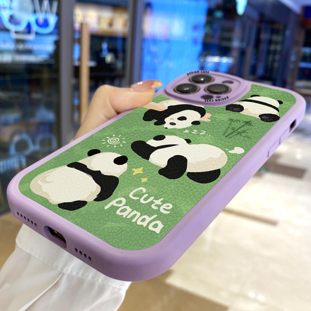 Niedliche Panda-PU-Leder-Handyhülle für Infinix VIVO OPPO Reno Realme Huawei Nova Honor Smartphone-Hülle