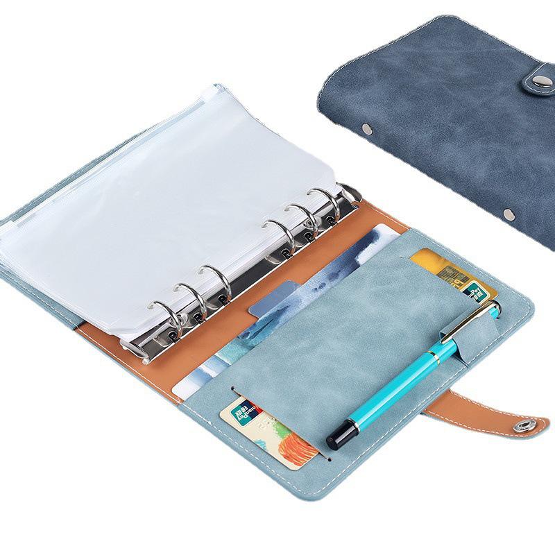 A6 PU Leather 6-Hole Planner with Cash Envelope and Notebook Inserts