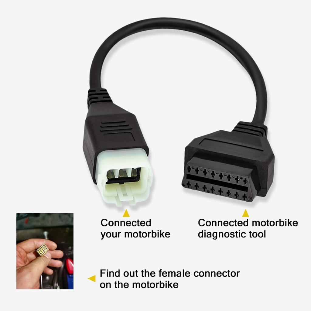 AMHTDOL OBD2 Adapter für KTM 6-Pin auf 16-Pin Motorrad Diagnosekabel Kompatibel