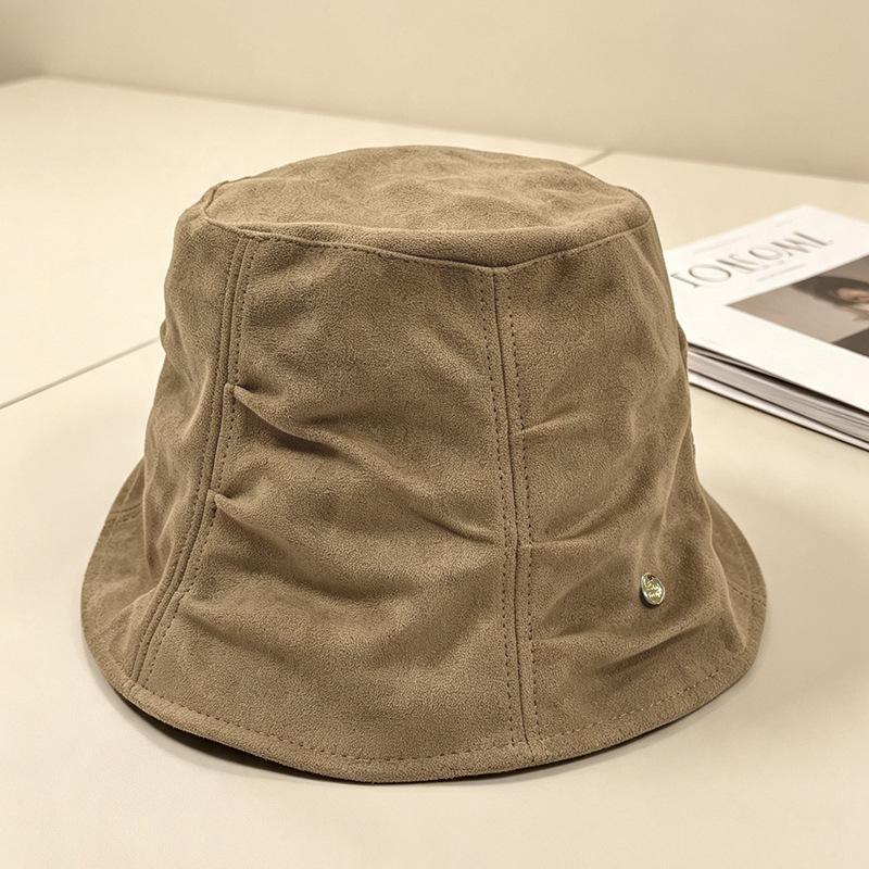 Artistic Versatile Fisherman Hat Retro Basin Hat Autumn and Winter Face Enhancing Small Bucket Hat Warm Big Head Circumference Hat Children's Style
