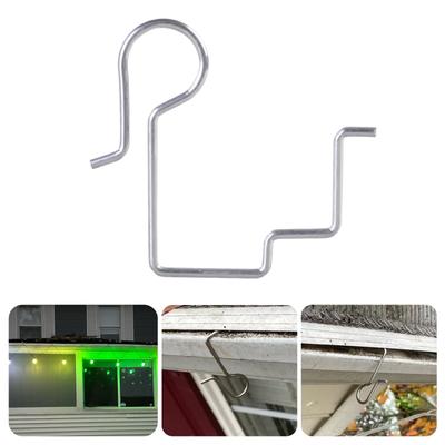 50Pcs Stainless Steel Gutter Hooks Christmas Light Gutter Clips Outdoor Lights Hanger for Outdoor Decorative Easy To Use