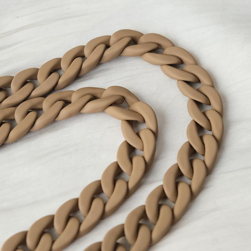 New Phone Accessory Detachable Lanyard Black Matte Crossbody Strap Long Phone Case Chains Acrylic Pendant Neck Solid Phone Chain