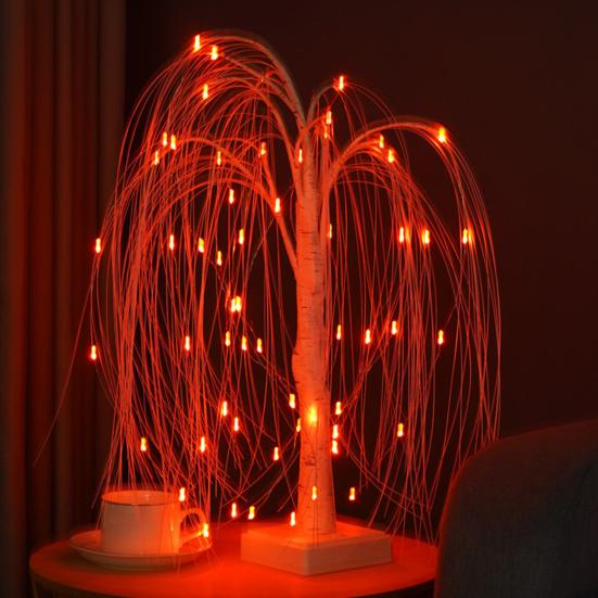 Indoor LED Tree Light with Remote Control Soft Glow Realistic Looking USB/Battery Operated RGB Tree Light Bedside Lamp Decor