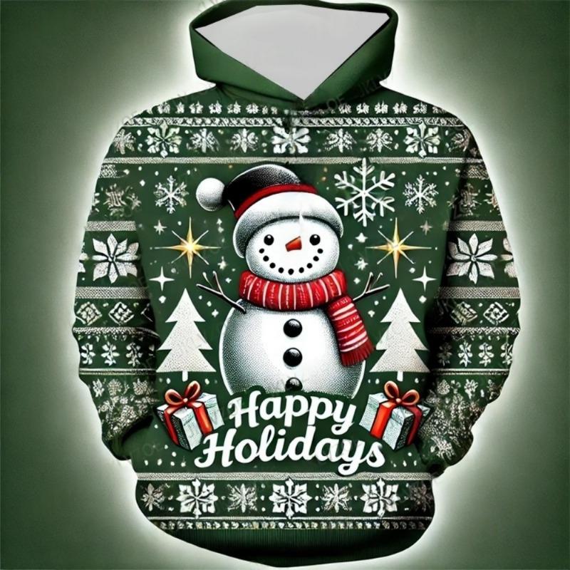Felpa per Bambini Natale Babbo Natale Stampa 3D Felpa Unisex Moda Comoda Abbigliamento Bambini Festività Abbigliamento per Bambini