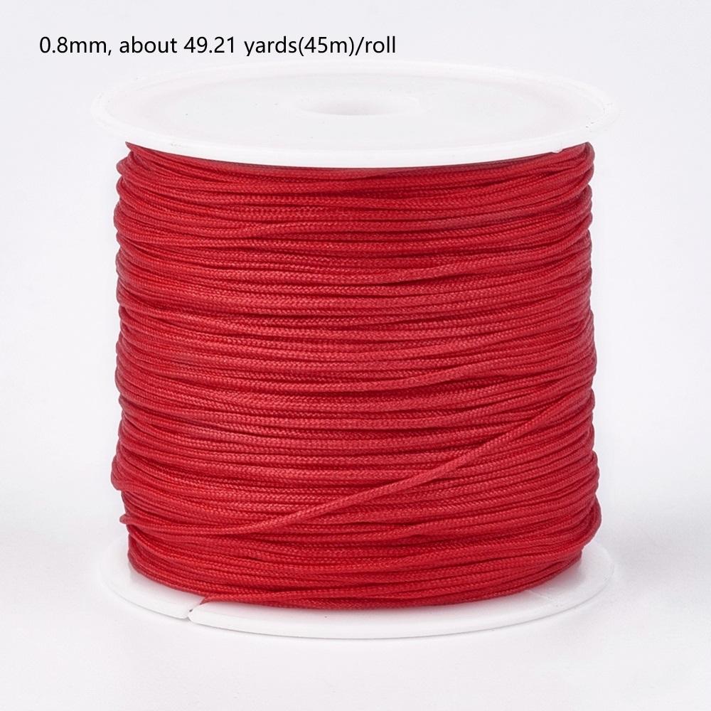 1Roll 100m/roll 0.8mm Nylon Thread Cord Bracelet String Chinese Knotting Cord Red Thread Beading Braided Ornament for DIY