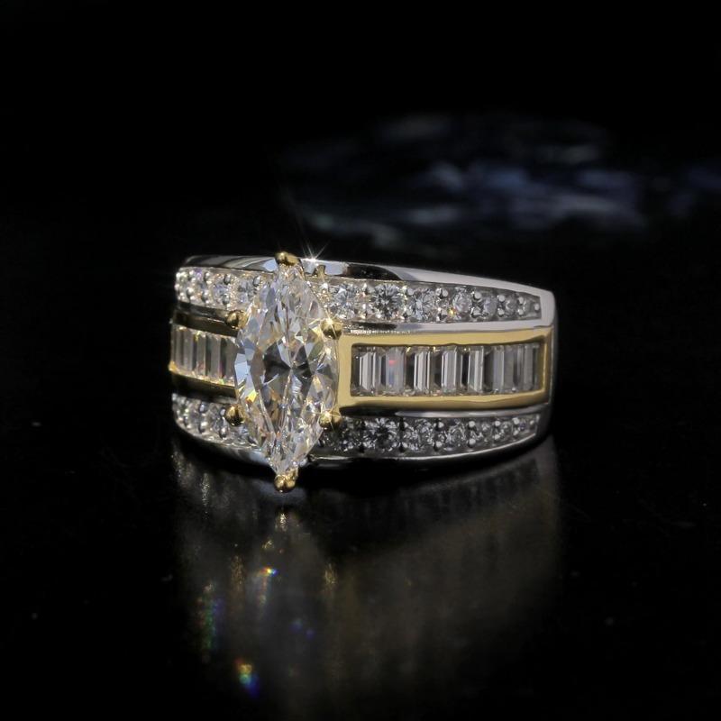 

Mary Zircon women s rings European and American popular engagement two-tone hand jewelry No. 5 платиновый