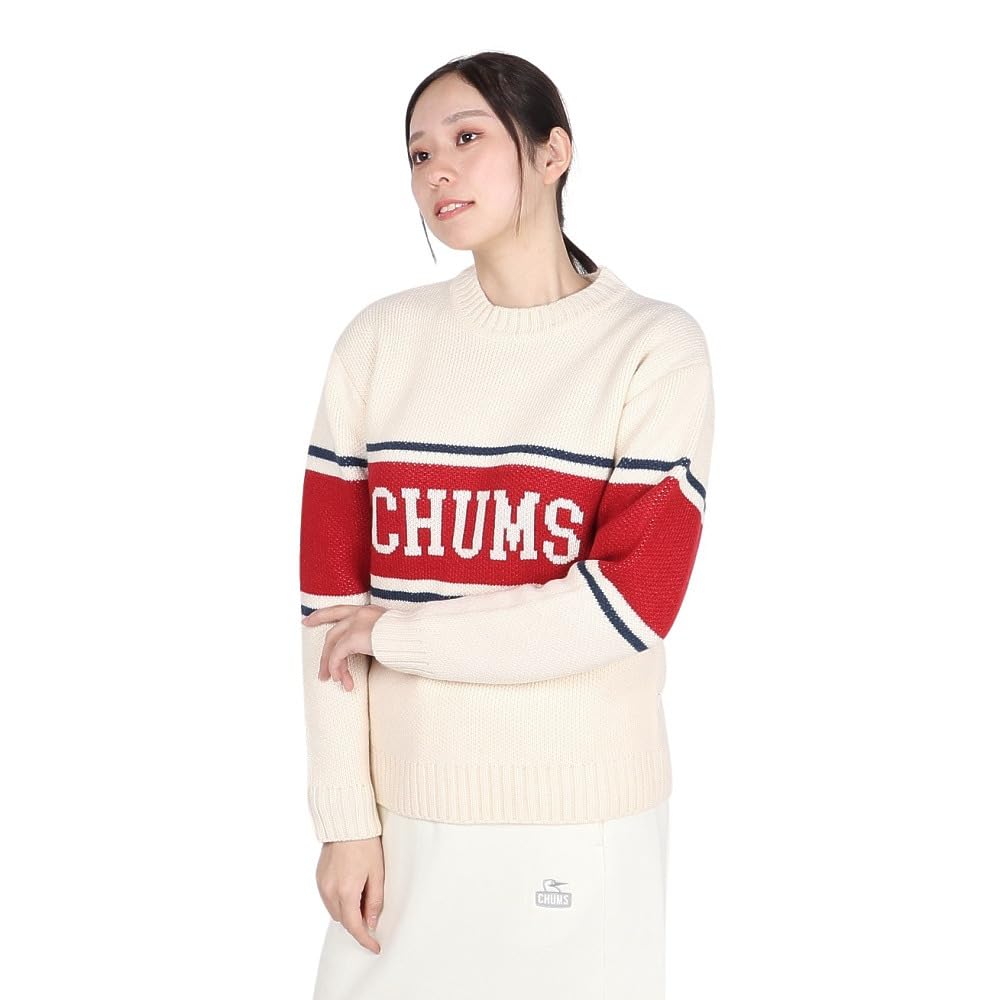 Chums College Knit Crew Top In White Women's