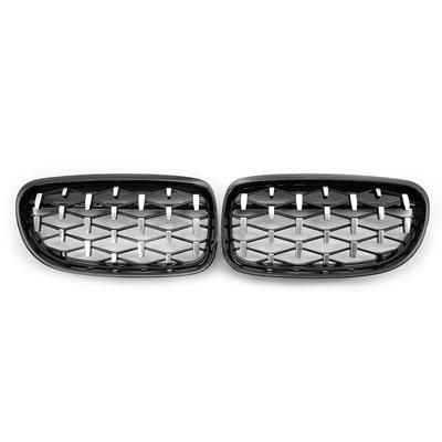 Dubbele Lamel Sportstijl Auto Voorste Nierrooster Verchroomd Zwart voor BMW 3 Serie E90 E91 2008-2011 Facelift
