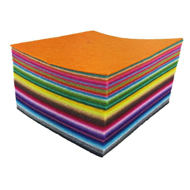 40Pcs Soft Felt Fabric Sheet Assorted Color Patchwork Sewing DIY Craft Squares Nonwoven 1mm Thick Handmade Fabric Weaving