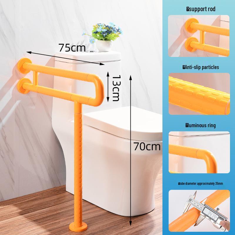 Bară de sprijin în formă de U pentru baie pentru vârstnici - Mâner de duș/toaletă din nailon fără bariere