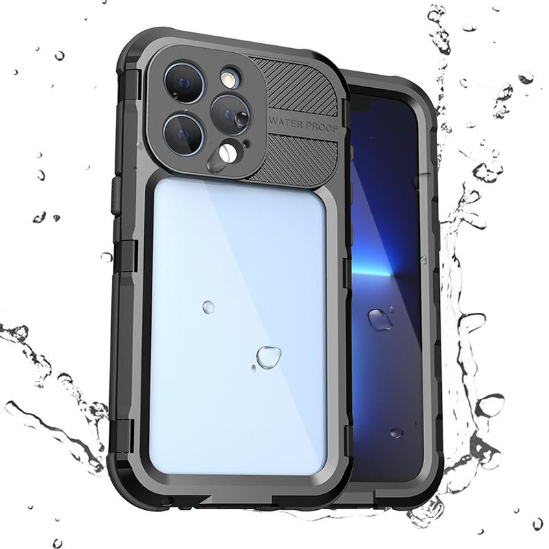 

SHELLBOX M Series для iPhone 13 Pro 6.1 дюйма Водонепроникний Чохол Металевий IP68 Дайвінг Чохол для Телефону Black