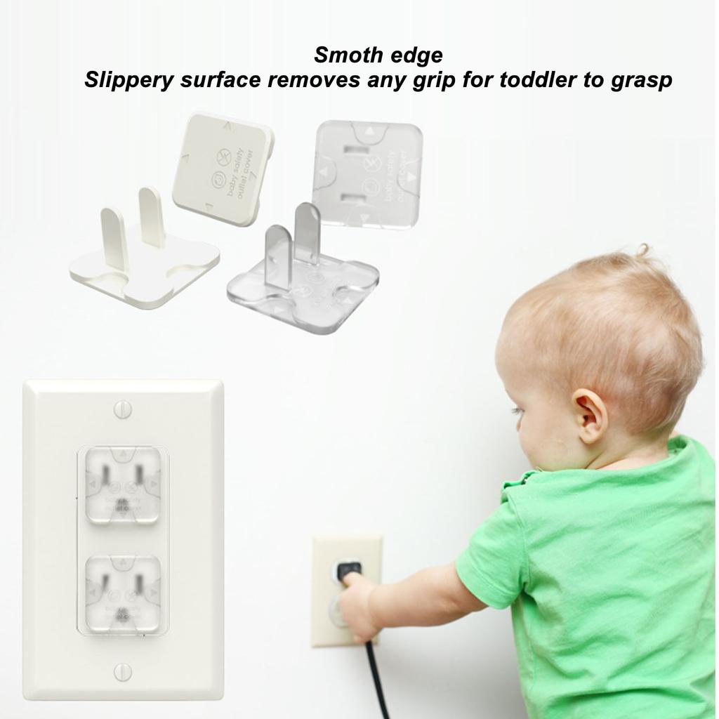 50pcs 2 Prong Child Safety Socket Cover  Security Electrical Protector Safety Cap Transparent