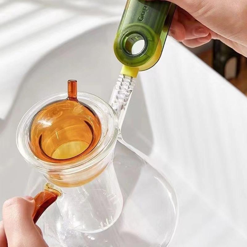 Lamgool 3 In 1 Bottle Gap Cleaner Brush Multifunctional Brush Cup Crevice Cleaning Tools Mini Silicone Cup-Holder Cleaner