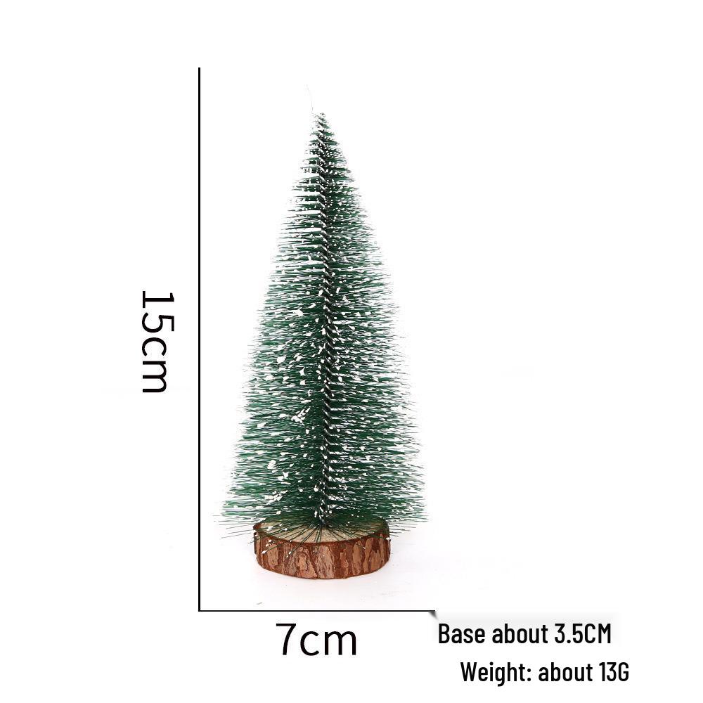 Christmas Mini Green & White Cedar Needle Tree Desktop Ornament