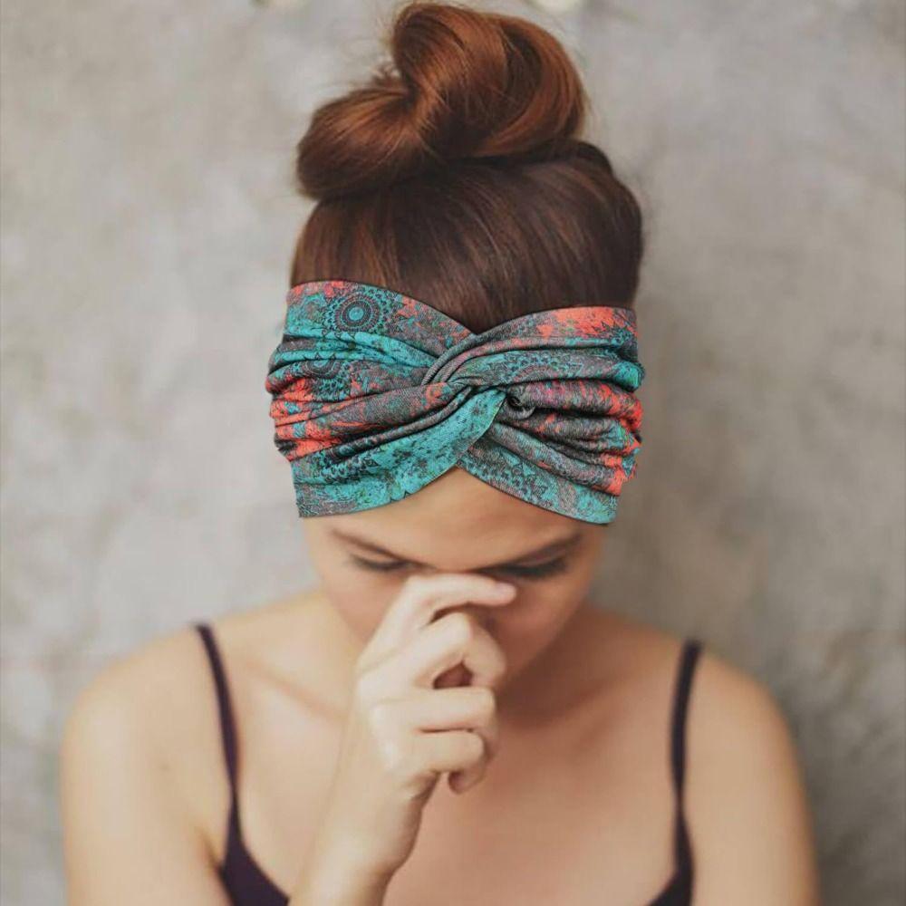 Wide Headwrap Knotted Turban Hair Band Accessories Yoga Workout Head Bands  for Women