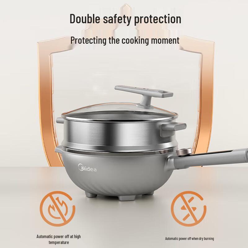 Midea 5.5L Multi-functional Electric Wok & Hot Pot CN plug (adapter included)