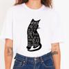 T-Shirts Women Black Cat Quotes Fashion 90S Trend 2025 Spring Summer Clothes Graphic Tshirt Top Lady Print Female Tee T-Shirt