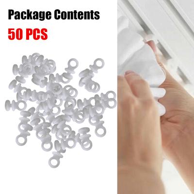 Sturdy Curtain Track Track Hooks Van 50 Pcs Plastic