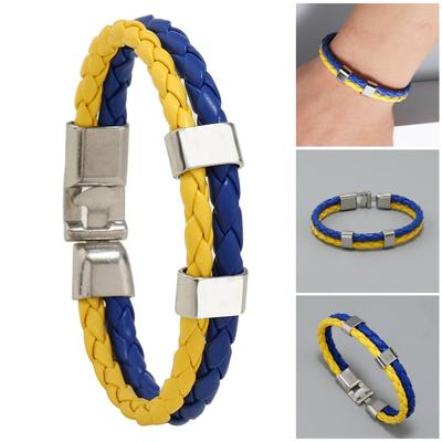 Braided Bracelet Eye-catching Wear Resistant Lightweight Men Faux Leather Braided Bracelets for Male
