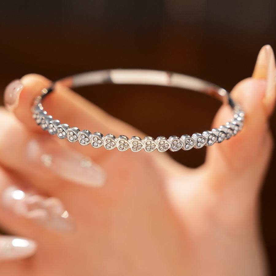 Gold Layered Zircon Buckle Stainless Steel Bracelet – Chic, Versatile Luxury Jewelry for Women