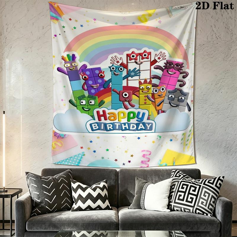 Numberblocks Nástěnná tapiserie Estetická nástěnná dekorace Tištěná látková přikrývka Dekorativní tapiserie do ložnice obývacího pokoje Domácí dekorace