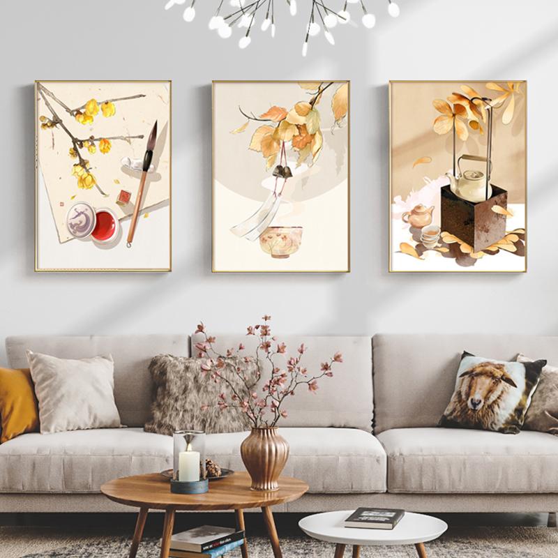 

Традиционный пейзаж, холст, живопись, китайский цветок, лист, настенный постер, принт, домашний декор, современное украшение для гостиной, изображение