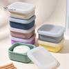 Square Soap Container for Hiking Portable Silicone Box with Lid, Travel Mini Waterproof Toiletry Organizer Case, Reusable Camping Gym And Home