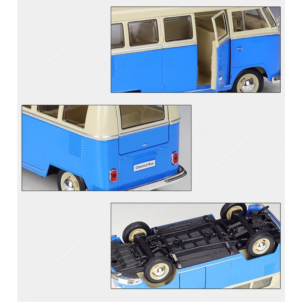 Welly 1/24 Volkswagen VW T1 BUS Legierungsauto Diecasts & Spielzeugfahrzeuge Automodell Miniatur Maßstabsmodell Auto Spielzeug für Kinder