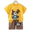 Set di Abbigliamento Estivo per Bambini Set T-shirt a Maniche Corte con Stampa di Animali Cartoni Animati Pantaloncini 2 Pezzi per Bambini e Bambine Morbido Cotone Abbigliamento Casual Quotidiano per Bambini