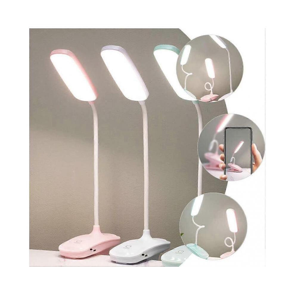2pcs Book Light Desk Lamps for Home Study Aesthetic, Kids Clip-On Rechargeable LED Lamps, Adjustable Brightness