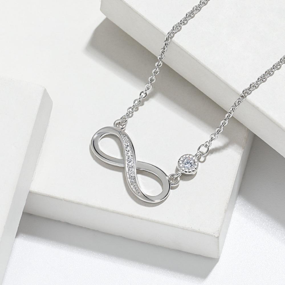 Love Infinity Necklace Minimalist Mobius Endless Symbol Pendant for Women Men