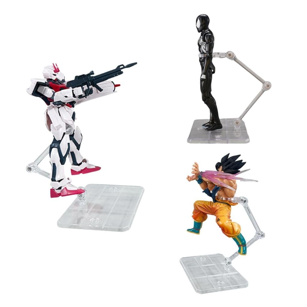 Plastic Model Figure Display 3mm Gundam Model 10 Pieces of Stands, Transparent, Shaft, 1/144 Scale, Kit, Stable, Compatible, (Set 10)