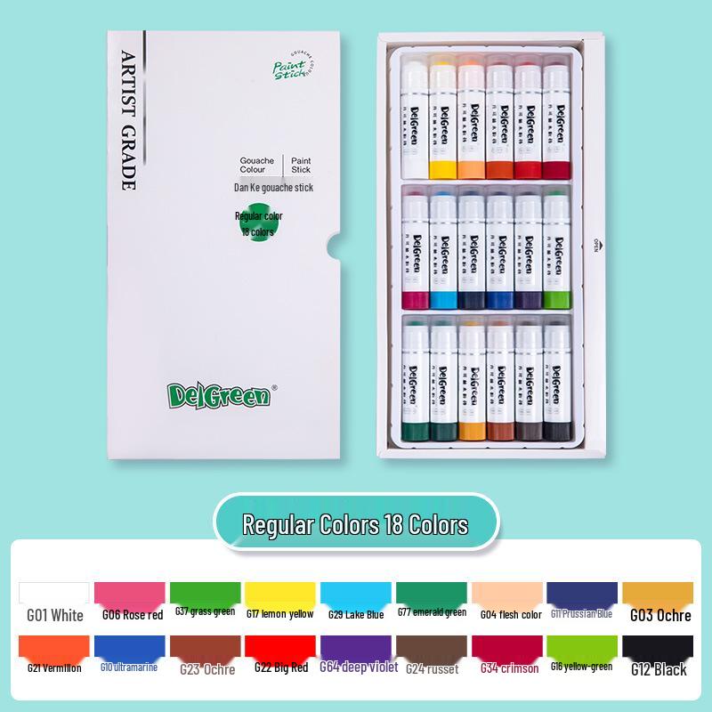 Dankelin Wasserfarb-Buntstift-Set: 12 Farben, Solide, Drehende Stifte für Kinder-Bastelbedarf mit Professionellem Pinsel
