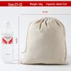 Cotton Linen Drawstring Canvas Bag, Single Layer Breathable Storage for Sundries