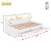Double Bed High Durability Open Shelves Ambient Light Design Good Load Capacity Built-in Charger Heavy Duty Bedroom Sofa Bed with Drawers for