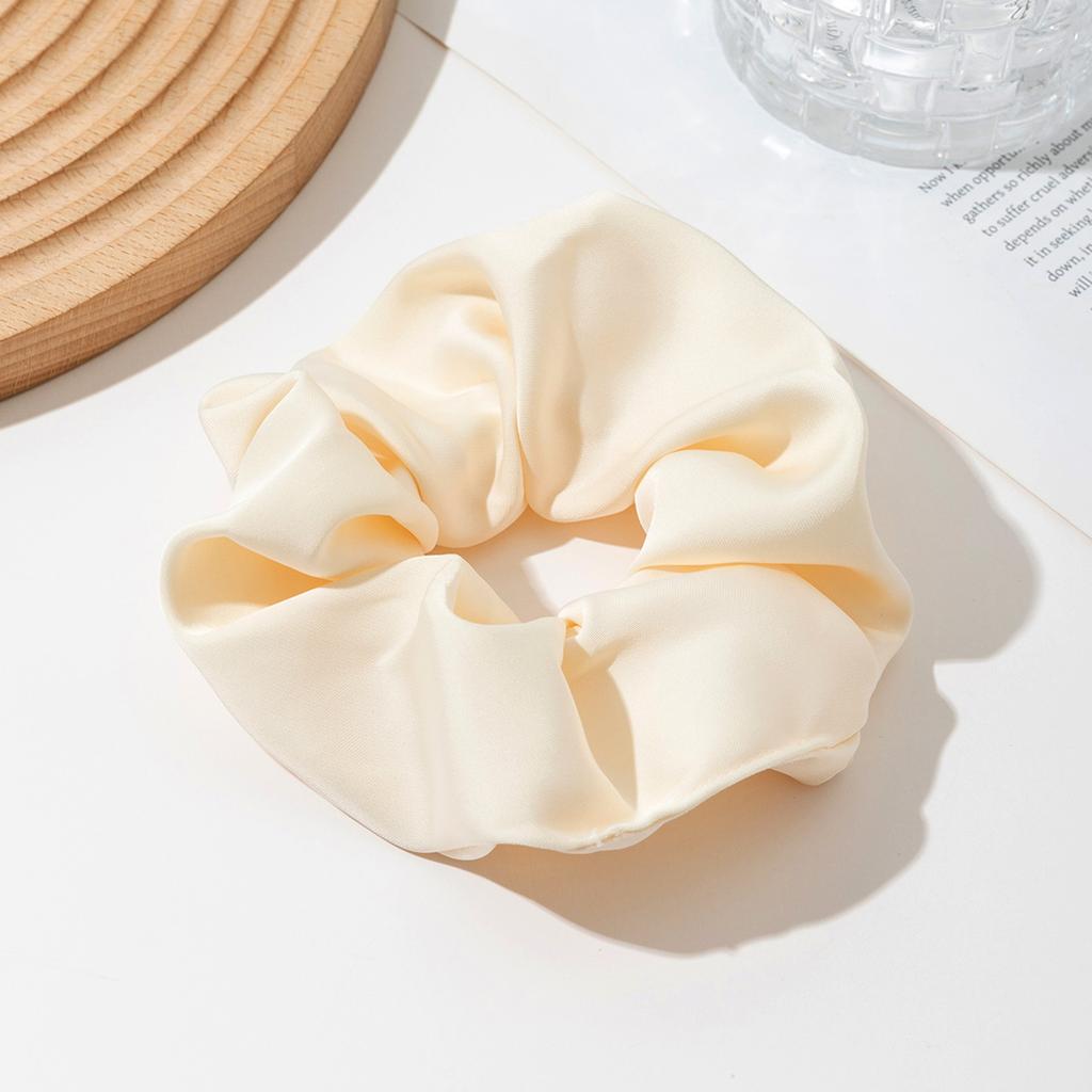 Vintage Silk Satin Hair Scrunchies Elastic Hair Bands Solid Color Women Girls Headwear Ponytail Ties Rope Hair Accessories
