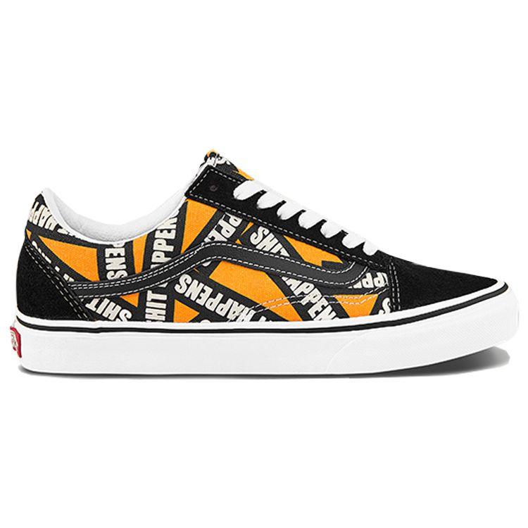 Vans Old Skool Series Letter Low-Top Skate Shoes Unisex Sneakers Black Yellow VN0A4U3BWTX