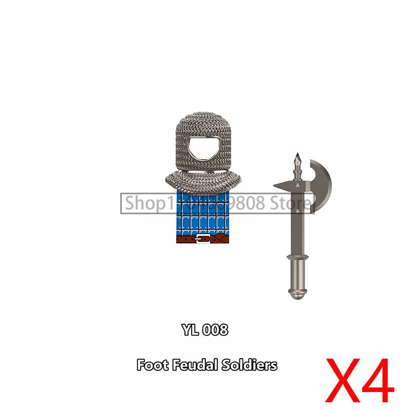 MOC Medieval Military Figures Building Blocks Castle Militia Soldier Dragon Gothic Knight Helmets Swords Shield Bricks Toys N06