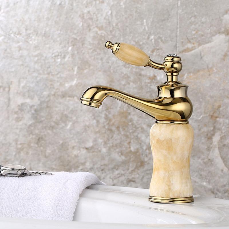 

Bathroom Brass and Jade Basin faucet Bathroom Basin faucet Sink Mixer Tap Gold Sink Bath Basin xx