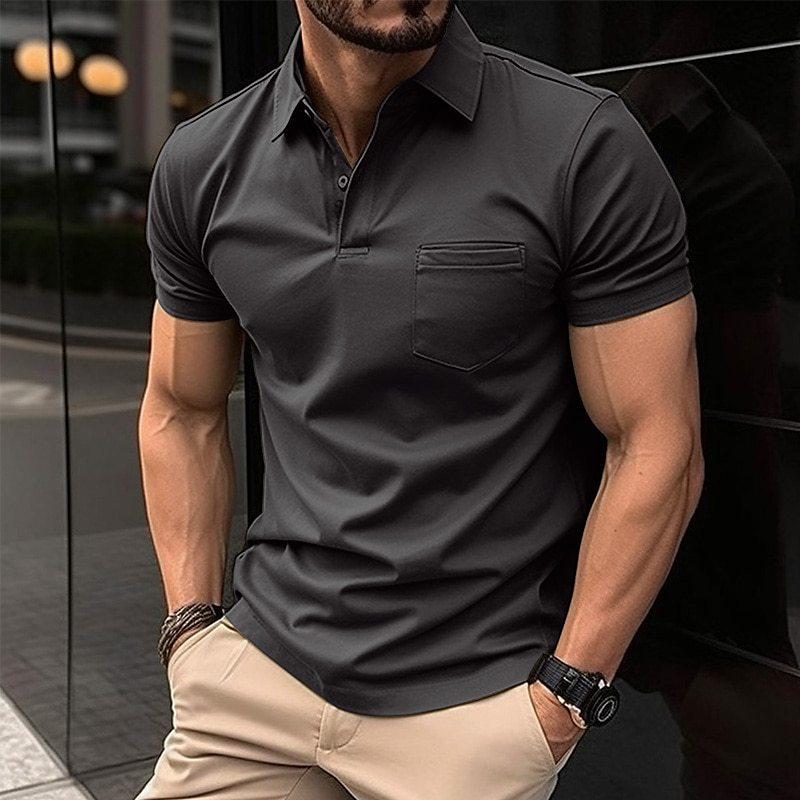 Available: 2023 Summer Men's Sports Polo Shirt with Button Pocket