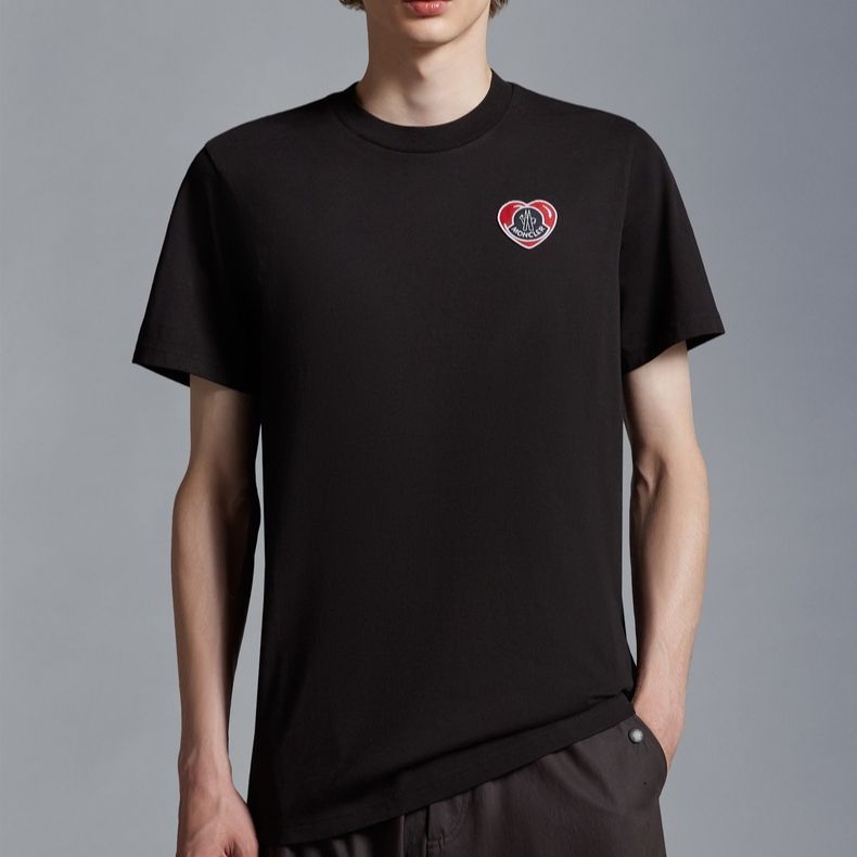 Moncler SS23 Crew Neck Logo Short Sleeve T-Shirt Men Tops Black I20918C000418390T999