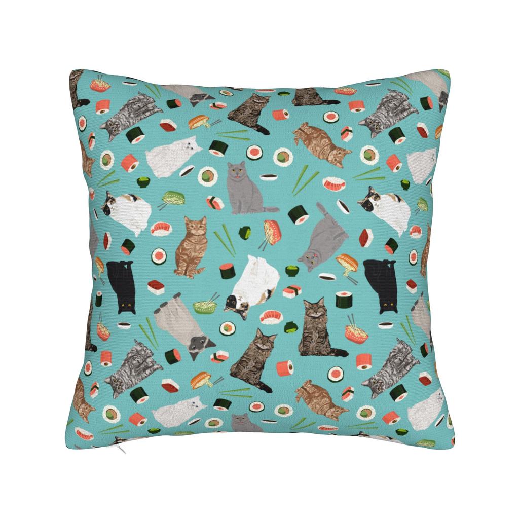 Cat Paw Pillowcase Printed Polyester Cushion Cover Decoration Fruit Throw Pillow Case Cover Home Zippered 40*40Cm